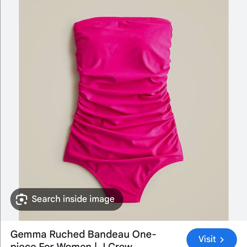 JCREW ruched bandeau one piece